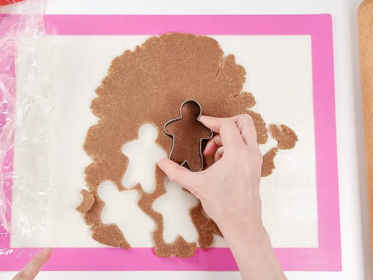Cutting cookies.