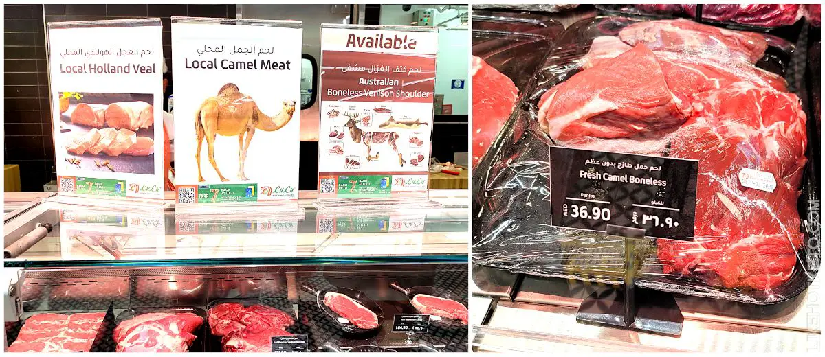 Fresh camel meat on offer at a Middle-Eastern grocery store.