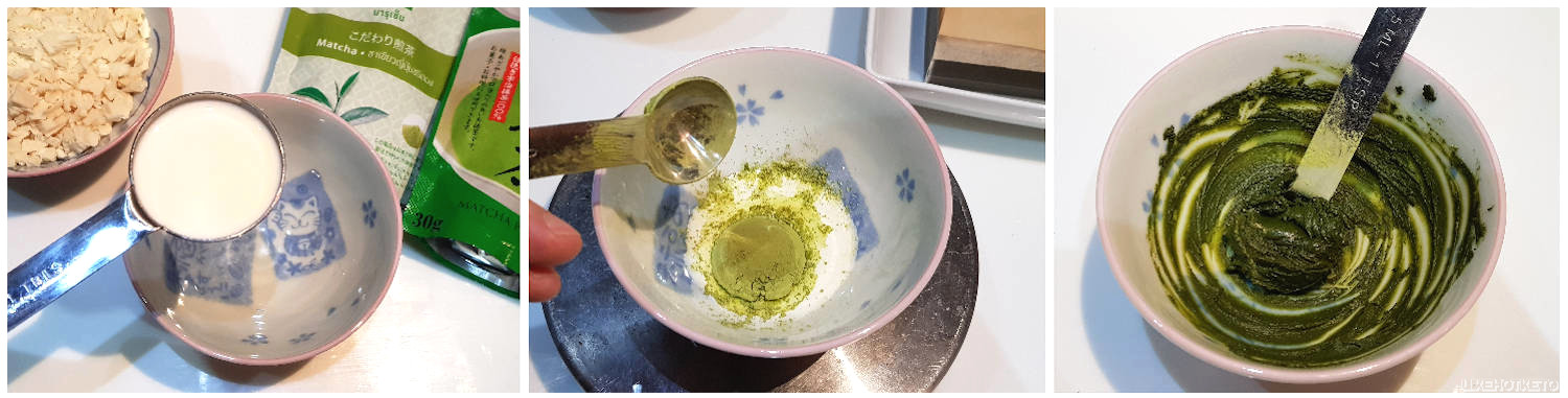 How to make sugar-free Japanese matcha nama step by step pictures.