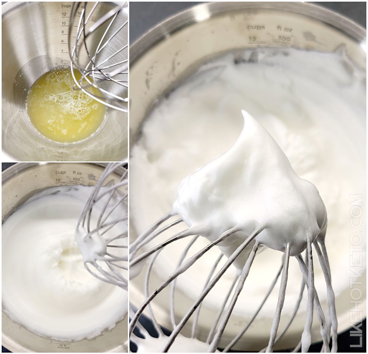 How egg whites beaten to stiff peaks look like.