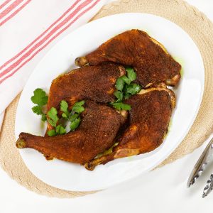 Ras el hanout Moroccan roasted chicken.